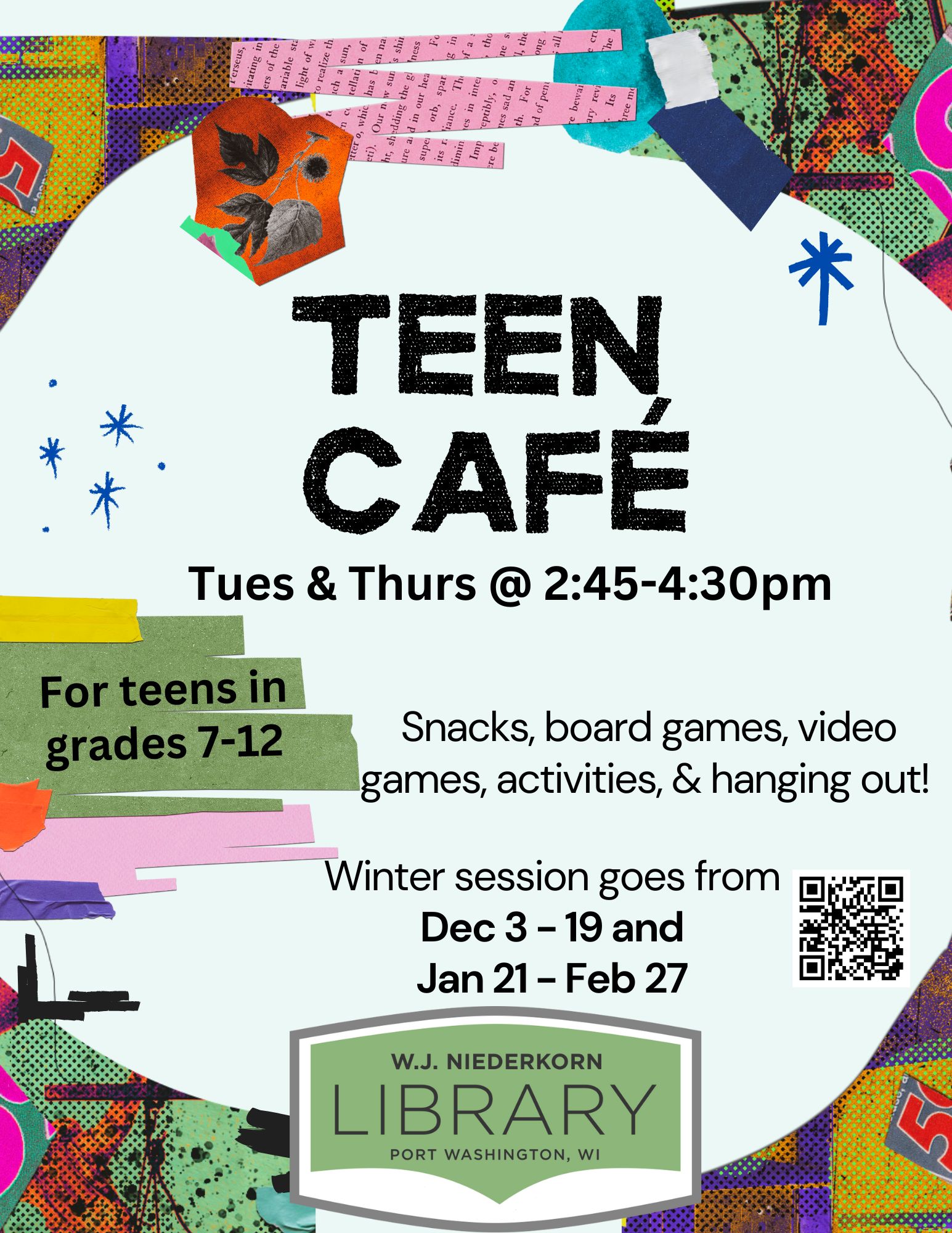 Winter Teen Cafe poster